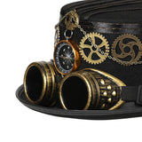 Maxbell Steampunk Top Hat Costume Gothic Punk Rustic Compass for Club Cosplay Party 58-59cm