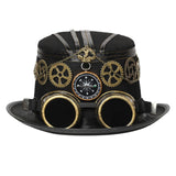 Maxbell Steampunk Top Hat Costume Gothic Punk Rustic Compass for Club Cosplay Party 58-59cm