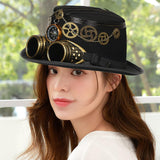 Maxbell Steampunk Top Hat Costume Gothic Punk Rustic Compass for Club Cosplay Party 58-59cm