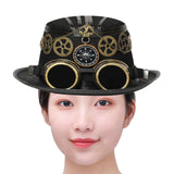 Maxbell Steampunk Top Hat Costume Gothic Punk Rustic Compass for Club Cosplay Party 58-59cm