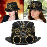 Maxbell Steampunk Top Hat Costume Gothic Punk Rustic Compass for Club Cosplay Party 58-59cm