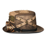 Maxbell Steampunk Hats Performance Bowler Hat Stage Magic Hat for Punk Cosplay 58cm-59cm