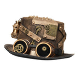 Maxbell Steampunk Hats Performance Bowler Hat Stage Magic Hat for Punk Cosplay 58cm-59cm