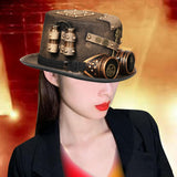 Maxbell Steampunk Hats Performance Bowler Hat Stage Magic Hat for Punk Cosplay 58cm-59cm