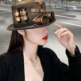 Maxbell Steampunk Hats Performance Bowler Hat Stage Magic Hat for Punk Cosplay 58cm-59cm