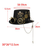 Maxbell Steampunk Top Hat Gothic Retro Style Head Gear Costume Rave Headwear Party 58-59cm