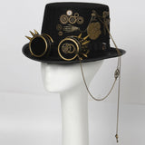 Maxbell Steampunk Top Hat Gothic Retro Style Head Gear Costume Rave Headwear Party 58-59cm