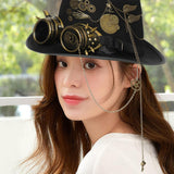 Maxbell Steampunk Top Hat Gothic Retro Style Head Gear Costume Rave Headwear Party 58-59cm