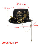 Maxbell Steampunk Top Hat Gothic Retro Style Head Gear Costume Rave Headwear Party 60-61cm