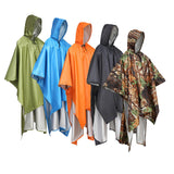 Maxbell Rain Poncho Coat Reusable Tarp Lightweight Shelter for Adult Unisex Outdoor Green