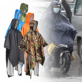 Maxbell Rain Poncho Coat Reusable Tarp Lightweight Shelter for Adult Unisex Outdoor Green