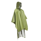 Maxbell Rain Poncho Coat Reusable Tarp Lightweight Shelter for Adult Unisex Outdoor Green