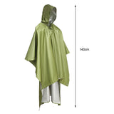 Maxbell Rain Poncho Coat Reusable Tarp Lightweight Shelter for Adult Unisex Outdoor Green