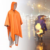Maxbell Rain Poncho Coat Reusable Tarp Lightweight Shelter for Adult Unisex Outdoor Orange