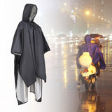 Maxbell Rain Poncho Coat Reusable Tarp Lightweight Shelter for Adult Unisex Outdoor Black
