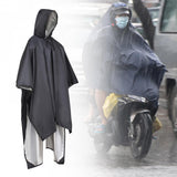 Maxbell Rain Poncho Coat Reusable Tarp Lightweight Shelter for Adult Unisex Outdoor Black