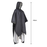 Maxbell Rain Poncho Coat Reusable Tarp Lightweight Shelter for Adult Unisex Outdoor Black