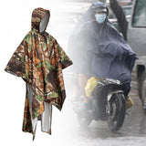 Maxbell Rain Poncho Coat Reusable Tarp Lightweight Shelter for Adult Unisex Outdoor Brown
