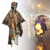 Maxbell Rain Poncho Coat Reusable Tarp Lightweight Shelter for Adult Unisex Outdoor Brown