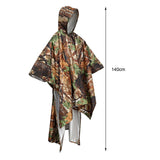 Maxbell Rain Poncho Coat Reusable Tarp Lightweight Shelter for Adult Unisex Outdoor Brown