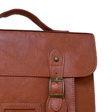 Maxbell Women Backpack Schoolbag Student Shoulder Bag Multi Pocket PU Leather Brown