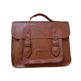 Maxbell Women Backpack Schoolbag Student Shoulder Bag Multi Pocket PU Leather Brown