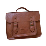 Maxbell Women Backpack Schoolbag Student Shoulder Bag Multi Pocket PU Leather Brown