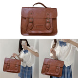 Maxbell Women Backpack Schoolbag Student Shoulder Bag Multi Pocket PU Leather Brown