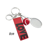 Maxbell Tennis Racket Keychain Keyring Sports for Sports Clubs Team Novelty Gifts Red