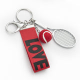 Maxbell Tennis Racket Keychain Keyring Sports for Sports Clubs Team Novelty Gifts Red