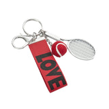 Maxbell Tennis Racket Keychain Keyring Sports for Sports Clubs Team Novelty Gifts Red