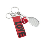 Maxbell Tennis Racket Keychain Keyring Sports for Sports Clubs Team Novelty Gifts Red