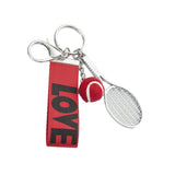 Maxbell Tennis Racket Keychain Keyring Sports for Sports Clubs Team Novelty Gifts Red