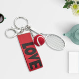 Maxbell Tennis Racket Keychain Keyring Sports for Sports Clubs Team Novelty Gifts Red