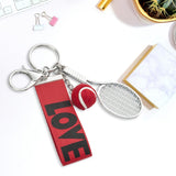 Maxbell Tennis Racket Keychain Keyring Sports for Sports Clubs Team Novelty Gifts Red