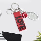 Maxbell Tennis Racket Keychain Keyring Sports for Sports Clubs Team Novelty Gifts Red