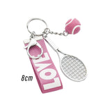 Maxbell Tennis Racket Keychain Keyring Sports for Sports Clubs Team Novelty Gifts Pink