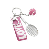 Maxbell Tennis Racket Keychain Keyring Sports for Sports Clubs Team Novelty Gifts Pink