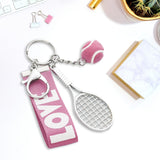 Maxbell Tennis Racket Keychain Keyring Sports for Sports Clubs Team Novelty Gifts Pink