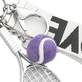 Maxbell Tennis Racket Keychain Keyring Sports for Sports Clubs Team Novelty Gifts Purple