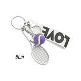 Maxbell Tennis Racket Keychain Keyring Sports for Sports Clubs Team Novelty Gifts Purple