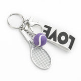 Maxbell Tennis Racket Keychain Keyring Sports for Sports Clubs Team Novelty Gifts Purple