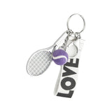 Maxbell Tennis Racket Keychain Keyring Sports for Sports Clubs Team Novelty Gifts Purple