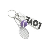 Maxbell Tennis Racket Keychain Keyring Sports for Sports Clubs Team Novelty Gifts Purple