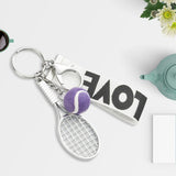 Maxbell Tennis Racket Keychain Keyring Sports for Sports Clubs Team Novelty Gifts Purple