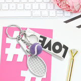 Maxbell Tennis Racket Keychain Keyring Sports for Sports Clubs Team Novelty Gifts Purple