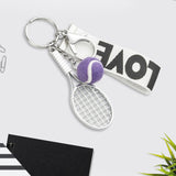 Maxbell Tennis Racket Keychain Keyring Sports for Sports Clubs Team Novelty Gifts Purple