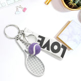 Maxbell Tennis Racket Keychain Keyring Sports for Sports Clubs Team Novelty Gifts Purple