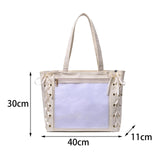 Maxbell Japanese Shoulder Bag Large Capacity Fashion Vacation PU Leather Handbag White