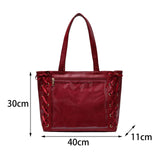 Maxbell Japanese Shoulder Bag Large Capacity Fashion Vacation PU Leather Handbag Red